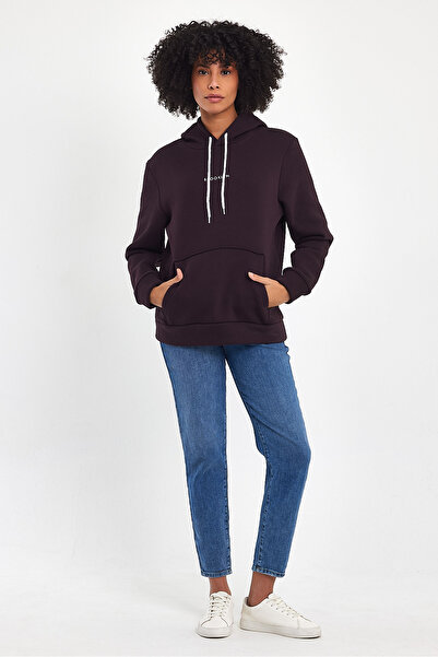 Superlife Дамски суитшърт с качулка, удобен в калъп, 3 нишки от полар