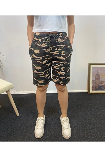 Superlife Γυναικείο σορτς με ελαστική μέση με τύπωμα με τσέπες spr24srk52