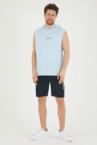 Superlife Tricou cu glugă pentru bărbați, cu formă normală, cu imprimeu Brooklyn Spr22ts121