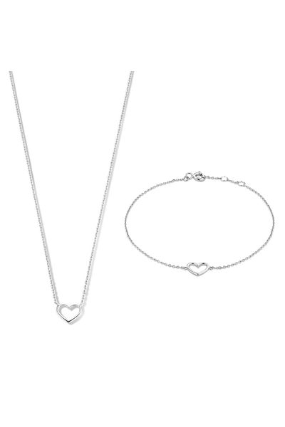 Isabel Bernard Cadeau D'isabel 14 Karat | Weißgold Halskette Und Armband Geschenksets Ib90059