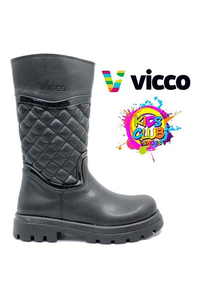Vicco Μπότες Lux Rubber Sole Ορθοπεδικές Παιδικές Μπότες Μαύρες