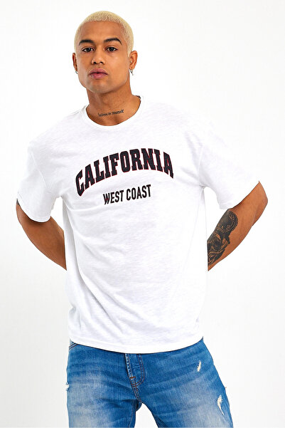 Superlife Ανδρικό T-shirt με λαιμόκοψη με λεπτή εφαρμογή California με στάμπα Spr21y22