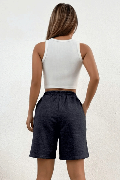 Superlife Women's Comfortable Fit Elastic Waist Pocketed Printed Shorts Spr24Srk52