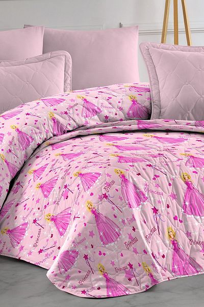 EVA Σετ κρεβατιού και καναπέ με μονό καπιτονέ Princess Pattern - 155x230 cm