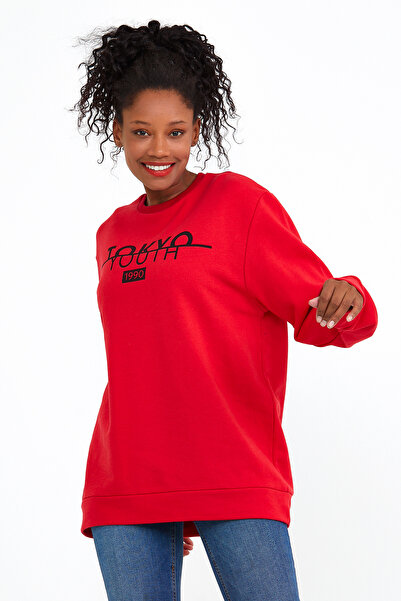 Superlife Superlife Γυναικεία φούτερ με λαιμόκοψη Oversize Fit Slim Spr22swk134