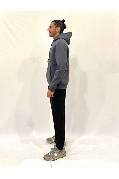 Superlife Ανδρικό φούτερ με κουκούλα, άνετο και με εσωτερική επένδυση από φλις, 3 κλωστές, με στάμπα N, spr24sw06