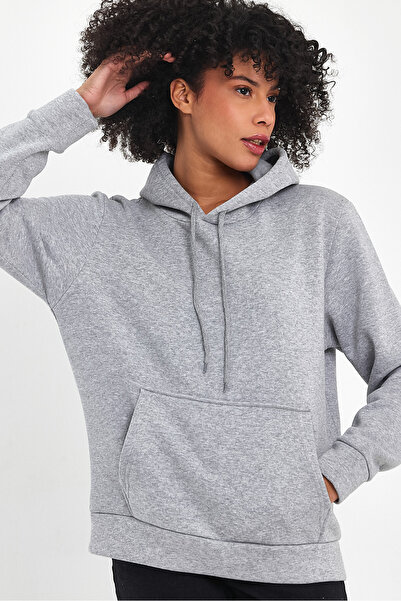 Superlife Γυναικεία φούτερ με κουκούλα άνετη εφαρμογή Fleece 3 κλωστών spr24swk55