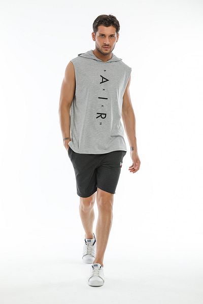 Superlife Ανδρικό μπλουζάκι με κουκούλα Oversize Fit Air Printed T-shirt Spr21y07