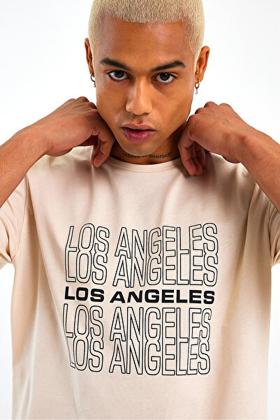 Superlife Ανδρικό μπλουζάκι με λαιμόκοψη Superlife με στάμπα SPR23ts305