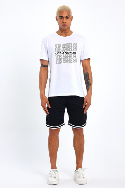 Superlife Ανδρικό μπλουζάκι με λαιμόκοψη Superlife με στάμπα SPR23ts305