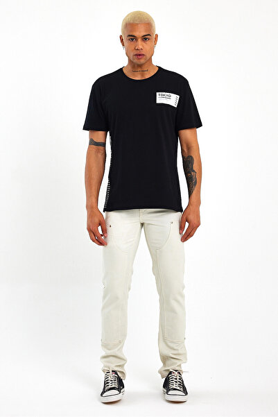 Superlife Ανδρικό μπλουζάκι με λαιμόκοψη με κανονική εφαρμογή Tokyo printed T-shirt Spr23ts303