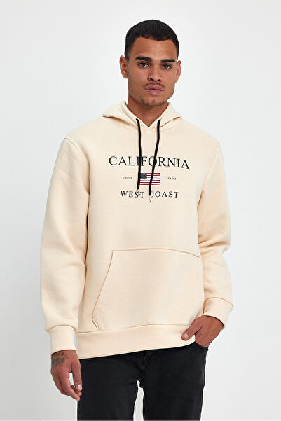 Superlife Süperlife Men's Comfortable Fit Fleece Lined 3-Thread American Printed Sweatshirt Spr24Sw01