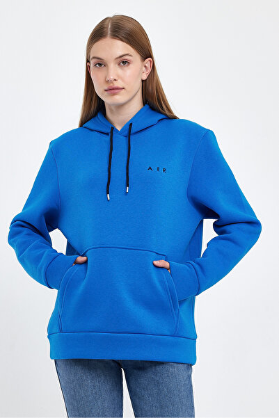 Superlife Жіноча кофта з капюшоном, зручна, з флісовою підкладкою, 3 нитки, з вишивкою Air, Swetashırt spr24swK07