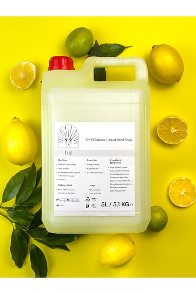LUUZ Economical Moisturizing Intense Lemon Scented Lemon Liquid Soap 5 Liters