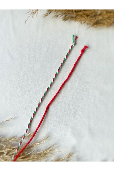 Atölye Merdiven Set of 2 New Year's Red Luck / Wish Bracelets Cotton String (No Allergy)