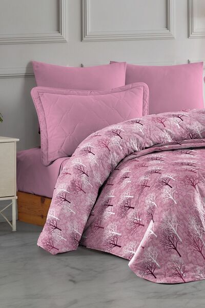 EVA Double Patterned Bed and Sofa Cover - 195x230 cm, Quilted, Multi-Purpose