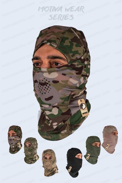 Motiva Motosiklet Outdoor Taktik Askeri Boyunluk Maske Balaklava Kamuflaj Multicam