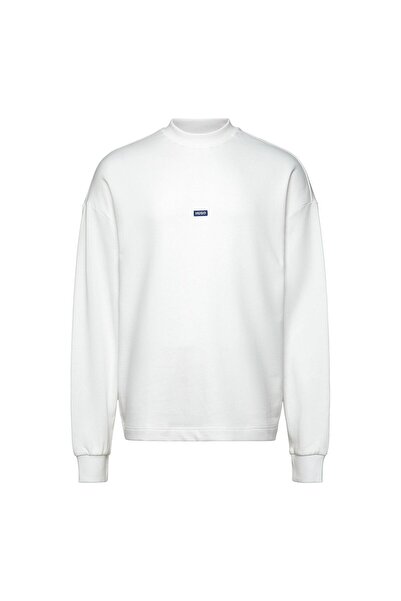 HUGO Erkek Marka Logolu Uzun Kollu Bisiklet Yaka Günlük Beyaz T-Shirt 50519962-100