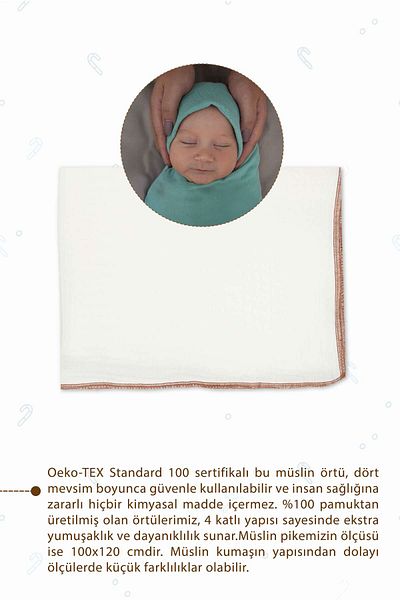 mordesign 4 Layer 100% Cotton Muslin Baby Blanket - 100X120 cm Muslin Blanket, Newborn Swaddle, Soft Series