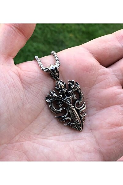 Herşey Nota فايكنغ القوطية السحر الصليب خمر التنين المجنح الزركون حجر 316L ال...