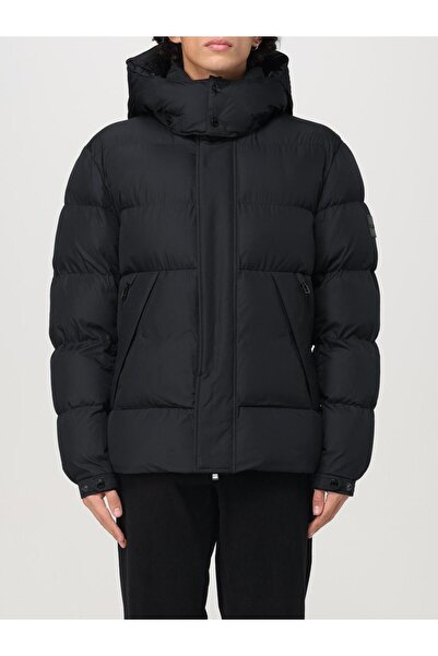 BOSS Erkek Regular Fit Kapüşonlu Fermuar Ve Düğme Kapamalı Şişme Siyah Ceket 50525243-001