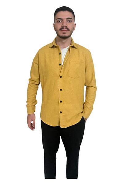 Pi Giyim Men's Regular Fit Winter Stamped Jacket Shirt