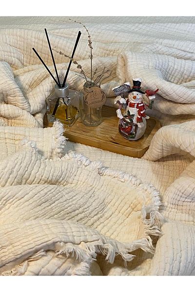 Tasarım Hb&Victory Muslin 6 Layer Ivory Quilt 240X230 cm
