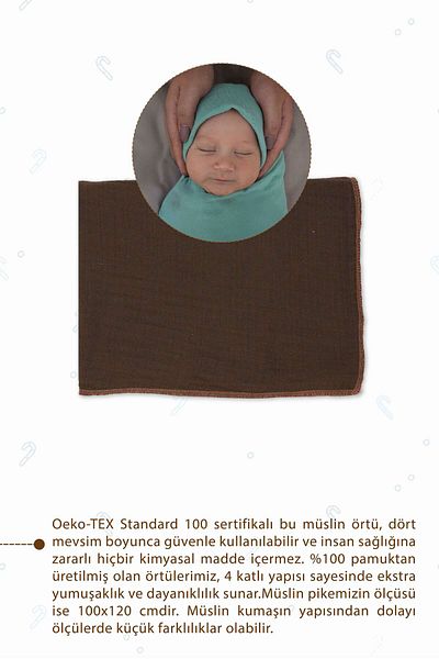 mordesign 4 Layer 100% Cotton Muslin Baby Blanket - 100X120 cm Muslin Blanket, Newborn Swaddle, Soft Series