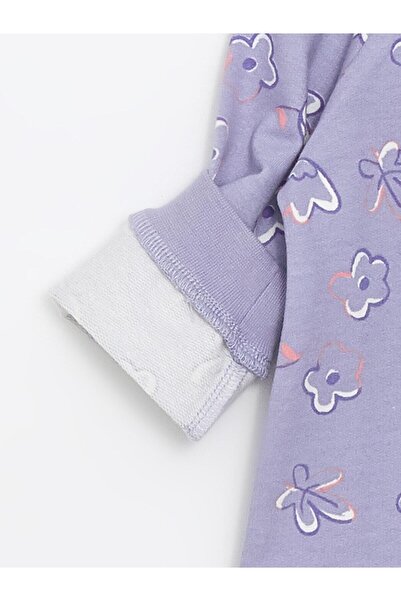 LC Waikiki LCW baby Baskılı Çiçekli Kız Bebek Hırka ve Pantolon 2'li