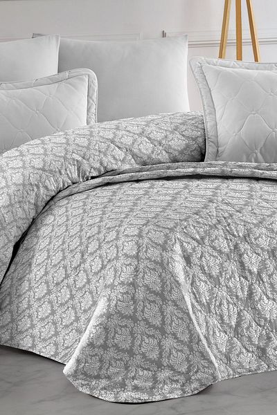 EVA Double Patterned Bed and Sofa Cover - 195x230 cm, Quilted, Multi-Purpose