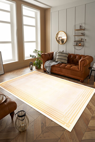 Viyana Home Dijital Kaymaz Taban Yıkanabilir Çerçeveli Sade Desen Yolluk Mutf...