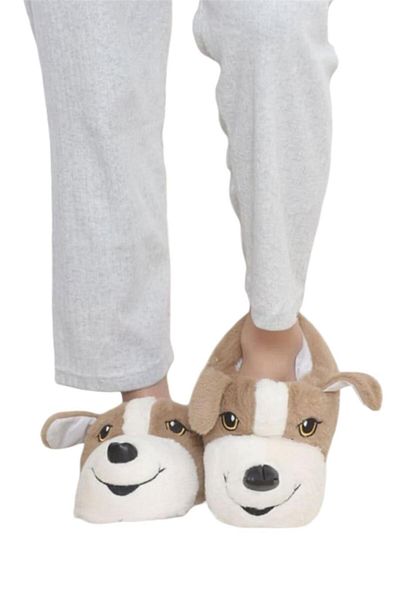 Liger ΜΠΕΖ Χρώμα Unisex Παντόφλες για το σπίτι με χαριτωμένη φιγούρα σκύλου με αντιολισθητική βάση