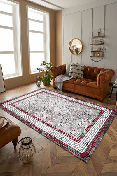 Viyana Home Dijital Kaymaz Taban Yıkanabilir Çerçeveli Klasik Model Yolluk Mu...