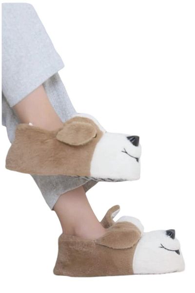 Liger ΜΠΕΖ Χρώμα Unisex Παντόφλες για το σπίτι με χαριτωμένη φιγούρα σκύλου με αντιολισθητική βάση