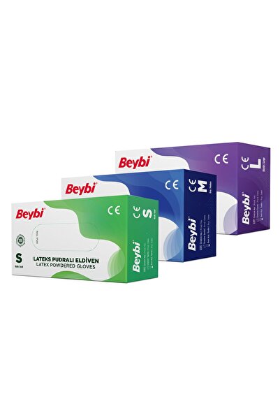 Medicalx Beybi Lateks Pudralı Muayene Eldiveni 100'lü Paket - Medium