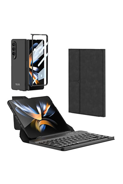 ZM STORE Samsung Galaxy Z Fold 4 / Z Fold 3 Kılıf Standlı Bluetooth Klavyeli ...