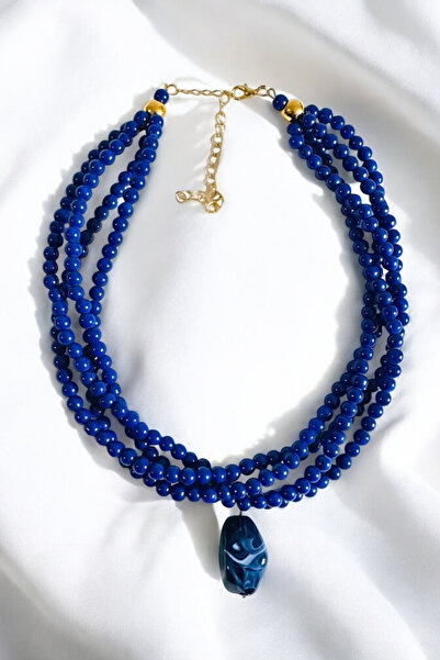 PETEK AKSESUAR قلادة أكريليك من الخرز - تصميم متعدد الألوان