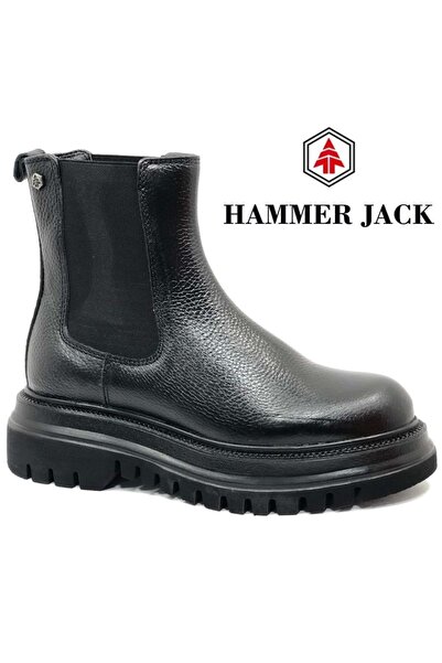 Hammer Jack 102-24735-Z Ghete Pieron din piele naturală Ghete de damă NEGRU-P...