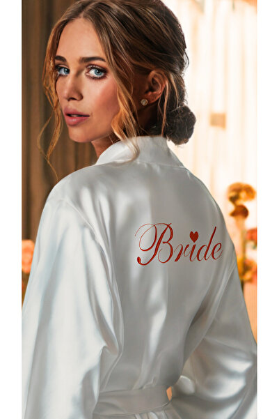 Valeria Anton Heart Embroidered Bridal Dressing Gown - Bride Dressing Gown