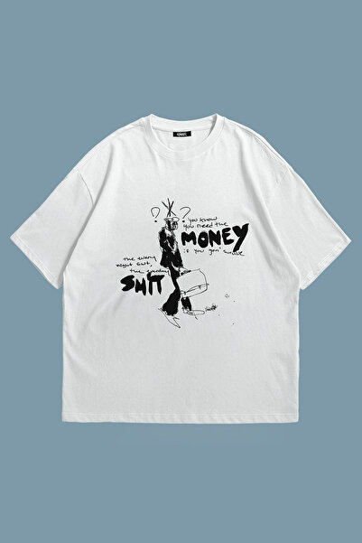 Grove Fashion Need Money Printed Unisex Oversize T-Shirt