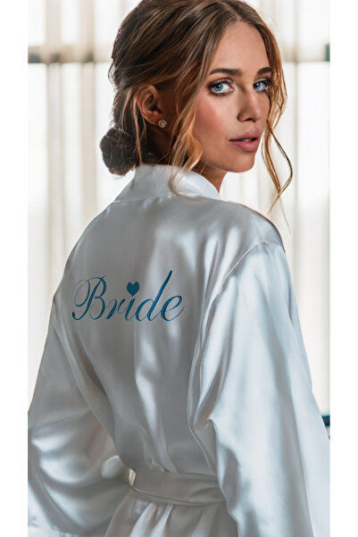 Valeria Anton Bride Sabahlık Kalpli Nakışlı Gelin Sabahlığı