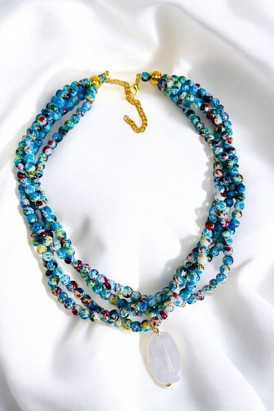 PETEK AKSESUAR Bead Acrylic Necklace - Multiple Alaçatı Design
