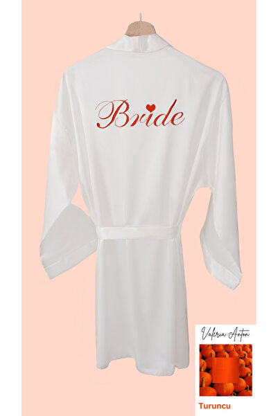 Valeria Anton Heart Embroidered Bridal Dressing Gown - Bride Dressing Gown
