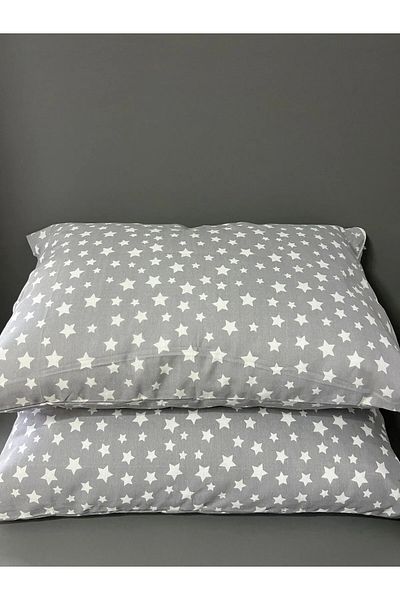 Garden Home Σετ 2 Μαξιλαροθήκες Γκρι Αστέρι 50x70 εκ
