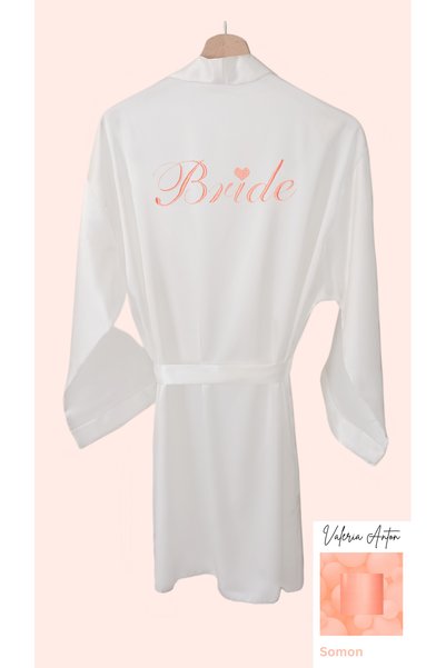 Valeria Anton Bride Dressing Gown Heart Embroidered Bridal Dressing Gown