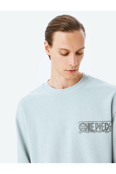 Koton Φούτερ One Piece με άδεια από βαμβακερό μείγμα Oversize Crew Neck