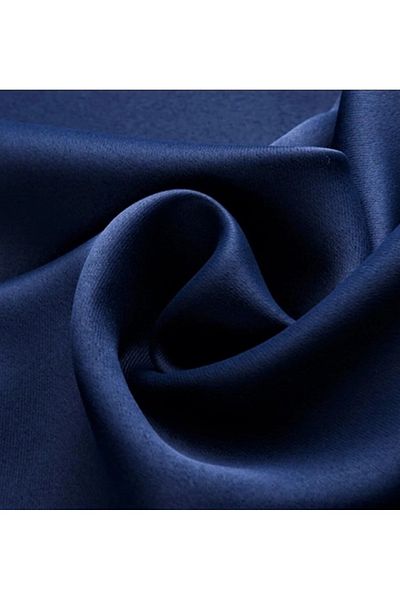 Karasi Yiğit Curtain Navy Blue Extrafor Gathered Blackaut (PATTERNED) Background Curtain