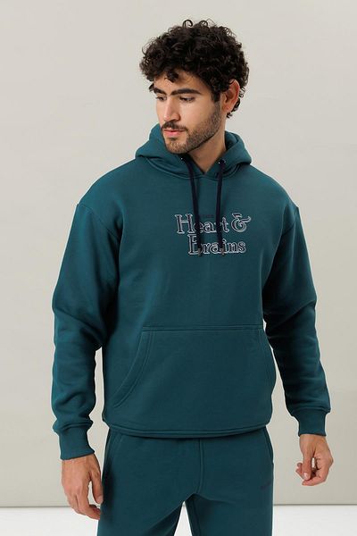 Escetic Green Fleece Comfortable Fit Thick Winter Men's Tracksuit Set A3138