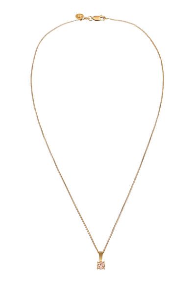 ELLI Necklace Ladies Solitaire Pendant Elegant With Morganite Gemstone In 925 Sterling Silver Gold Plated