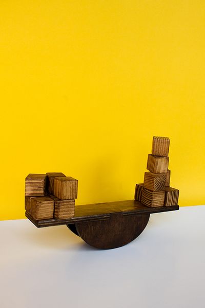 Store Montessori Wooden Cube Balance Game - Children's and Family Game Combining Strategy, Hand Skill and Entertainment